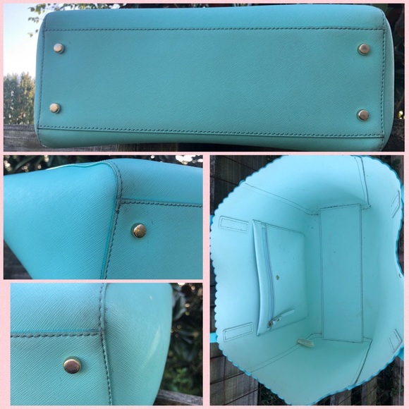 Kate Spade Scalloped Bag & Wallet Set Tiffany Blue - Picture 3 of 8